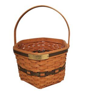Longaberger 1997 Christmas Collection Snowflake Basket Hexagon Protector Wood We